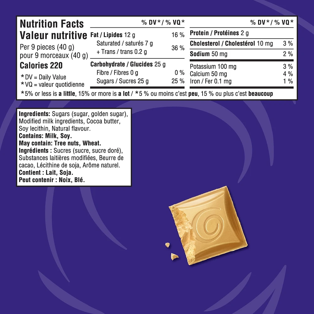 Cadbury Golden Caramelized White Chocolatey Candy Bar, 80 g