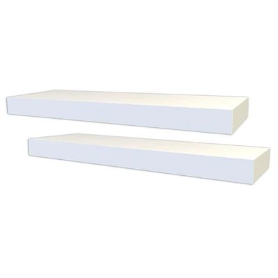 Étagères flottantes blanches Hometrends de 18 pouces - Ensemble de 2 pièces 2 étagères flottantes blanches de 18 pouces