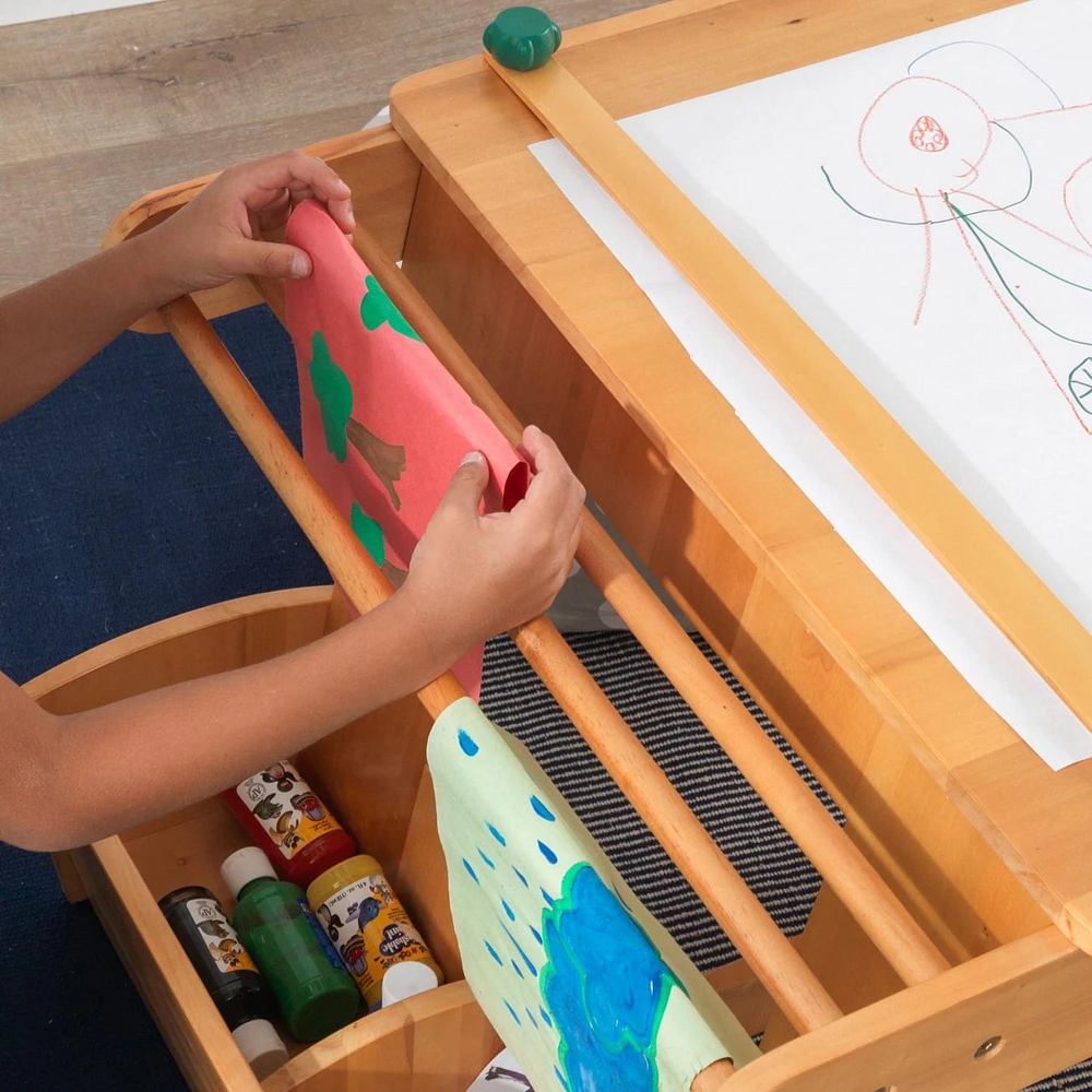 KidKraft Table d'activités artistiques avec barres de séchage et rangements