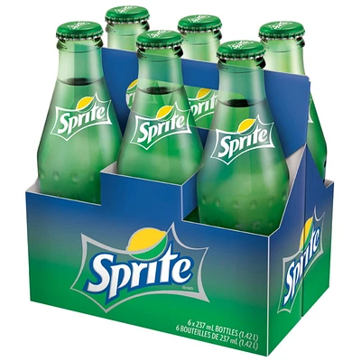 Sprite 237mL Glass Bottles, 6 Pack