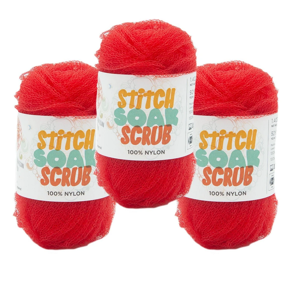 Fil Lion Brand Stitch Soak Scrub™ #4 Moyen/ Pire Poids 40g/ 84m 3-Paquet