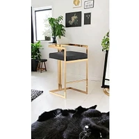 Tabouret Harvey en noir avec de l'or