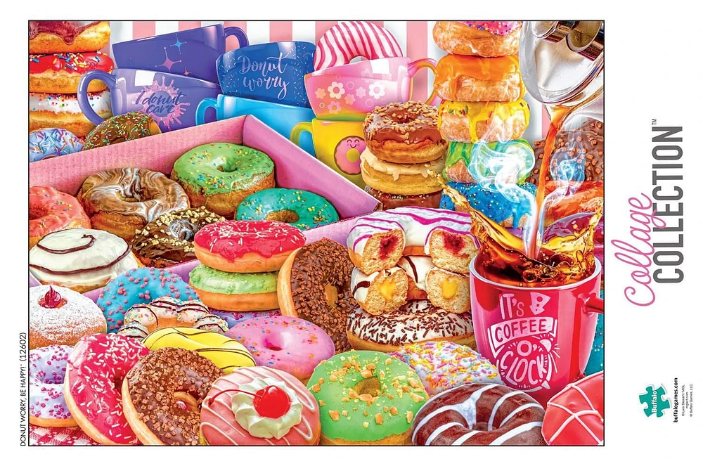 Buffalo Games - Le puzzle Collage Collection - Donut Worry, Be Happy - en 1000 pièces