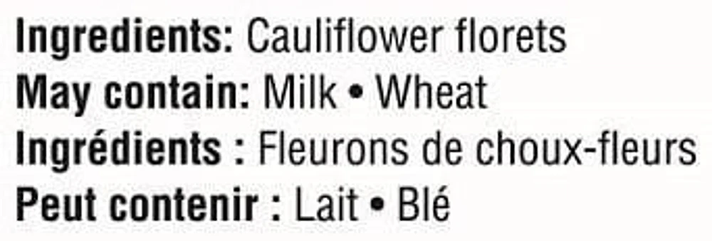 Great Value Cauliflower Florets, 500 g