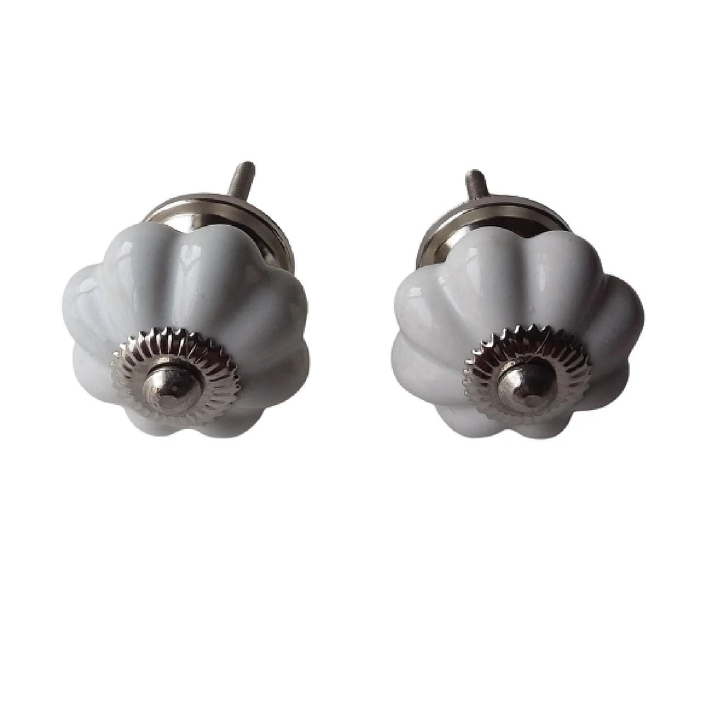IH Casa Decor Décorative En Céramique Bouton De 2 Blanc - Ensemble De 3