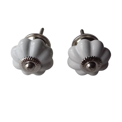 IH Casa Decor Décorative En Céramique Bouton De 2 Blanc - Ensemble De 3