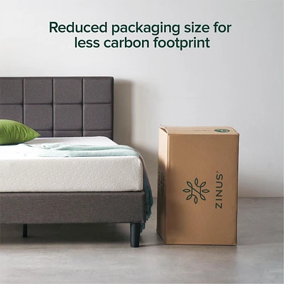 Matelas en mousse à mémoire de forme Zinus 8" Green Tea ActivFresh, Bed-in-a-Box avec emballage compact WONDERBOX, certifié CertiPUR-US