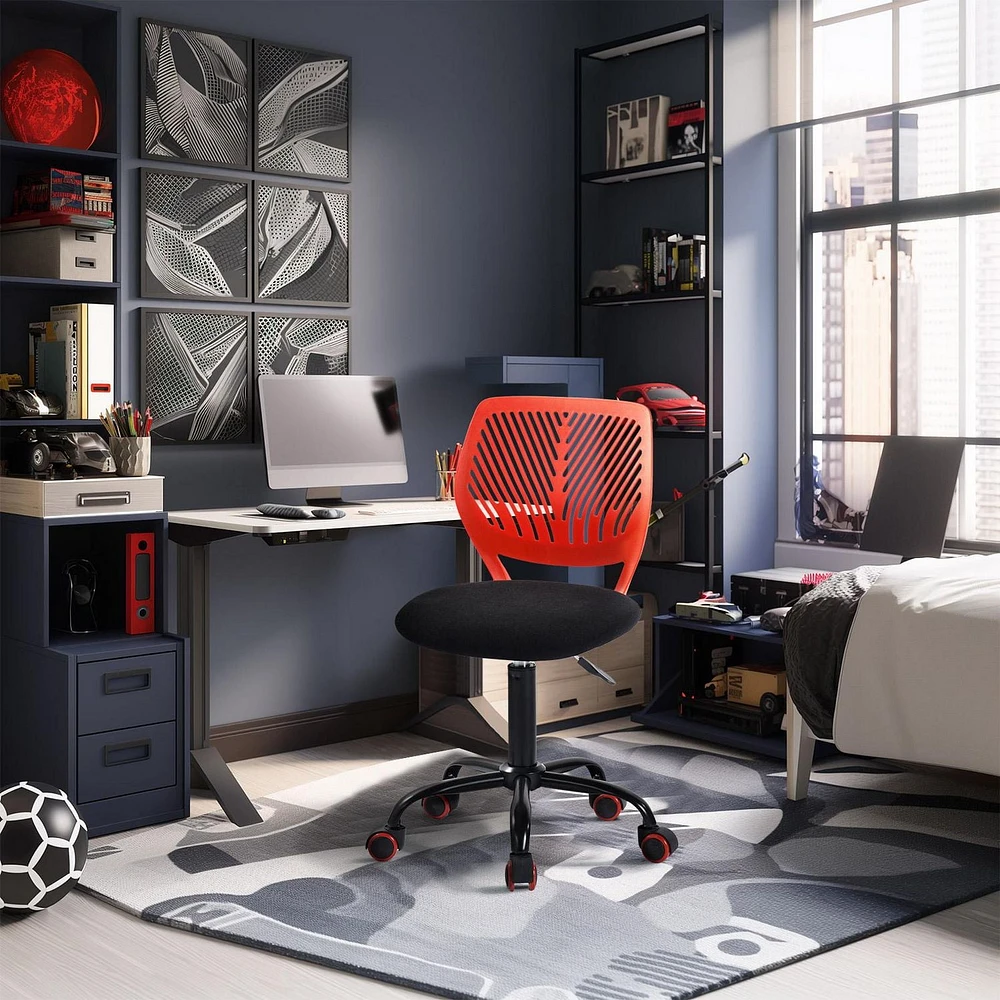 Homy Casa Task Chair - Adjustable Height with Breathable Ergonomics Backrest Upholstery for Student Teen