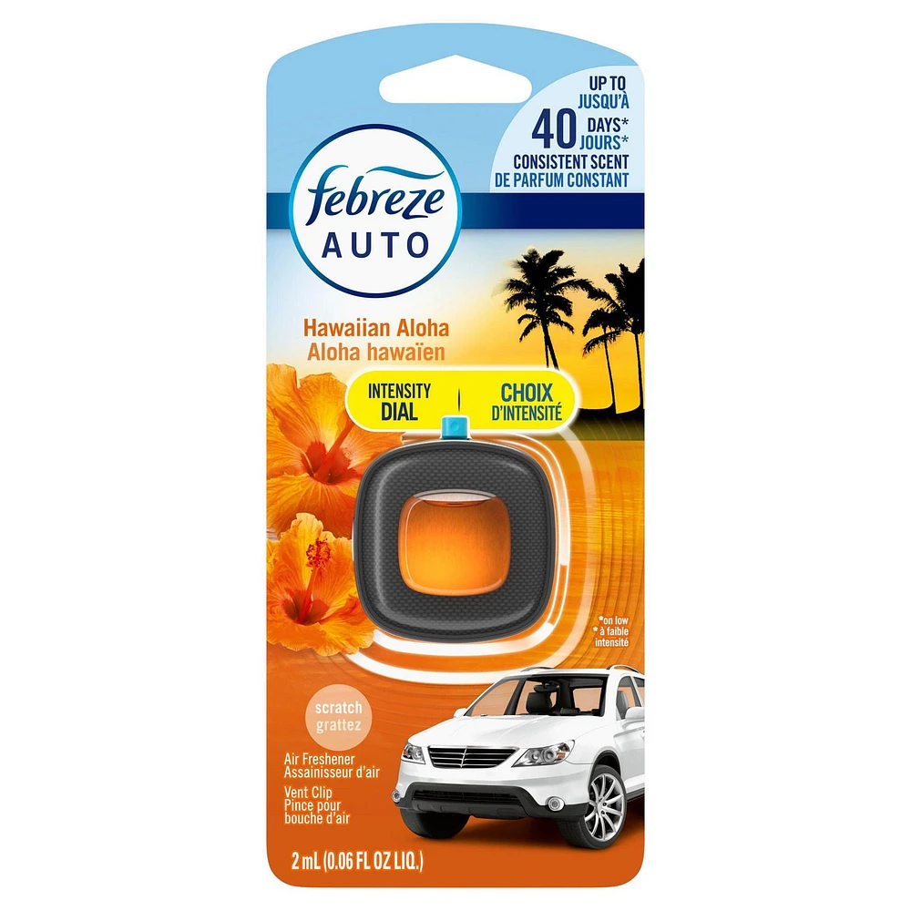 Febreze Car Air Freshener, Odor-Fighting Automotive Vent Clip, Hawaiian Aloha Scent