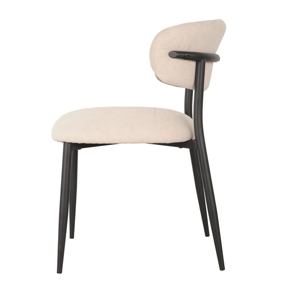 Chaise de salle à manger Tina, ensemble de 2, Beige