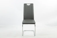 Aerys Marie Dining chairs with chrome  base in Grey PU(Set of 4)
