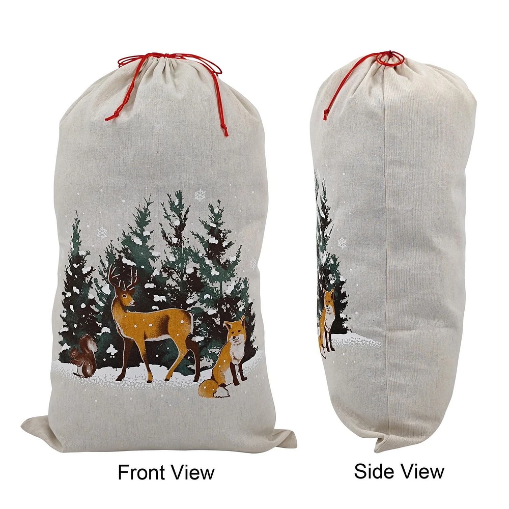 Holiday Time 1 Piece Santa Sack Christmas Gift Bags with Drawstring 18”x29” for Large Xmas Package Storage