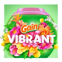Capsules de détergent à lessive Gain Flings grande taille, 3 en 1 avec Febreze et Oxi, parfum Vibrant, 25 capsules 25CT