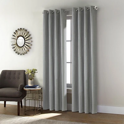 Liama pair de rideaux à oeillets 100% opaques par Thermaplus - 52 po x 108 po, gris