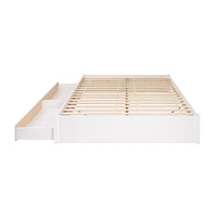 Base de grand lit plateforme avec deux tiroirs