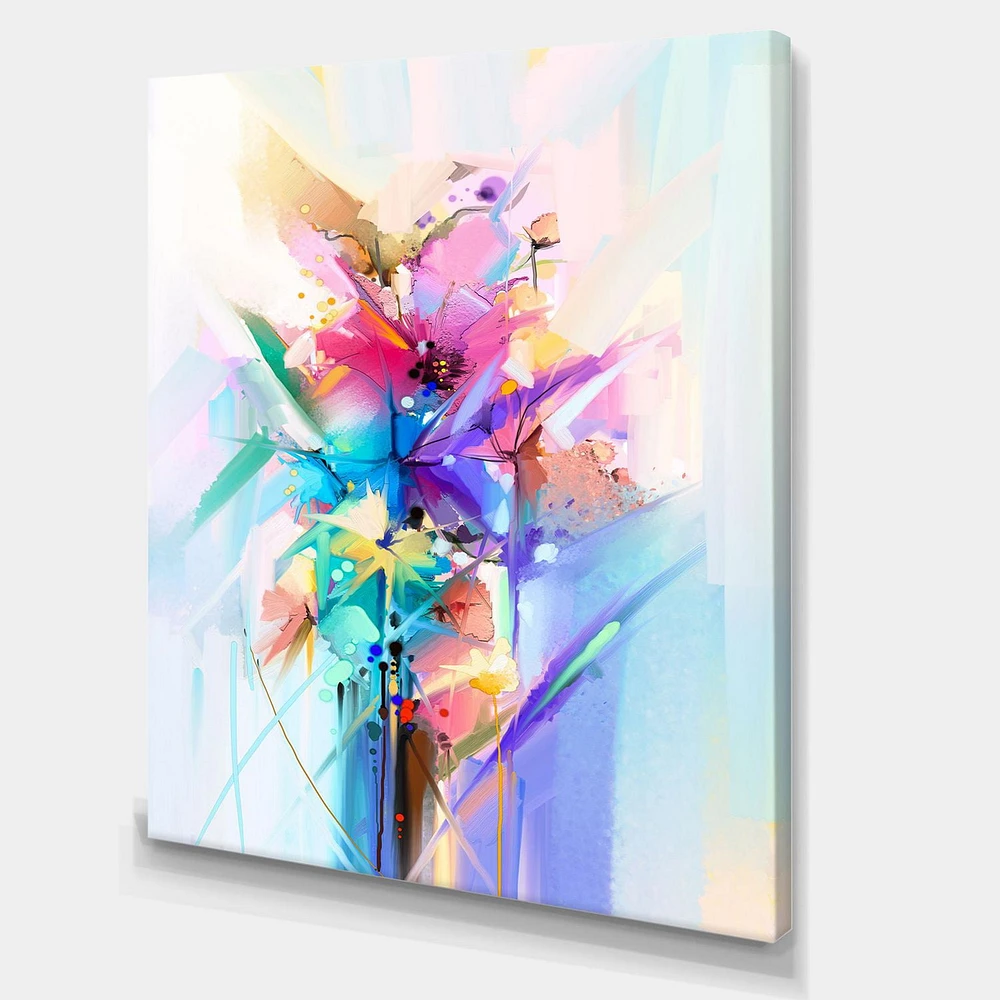 Designart Fleurs printanières colorées abstraites Art mural sur toile