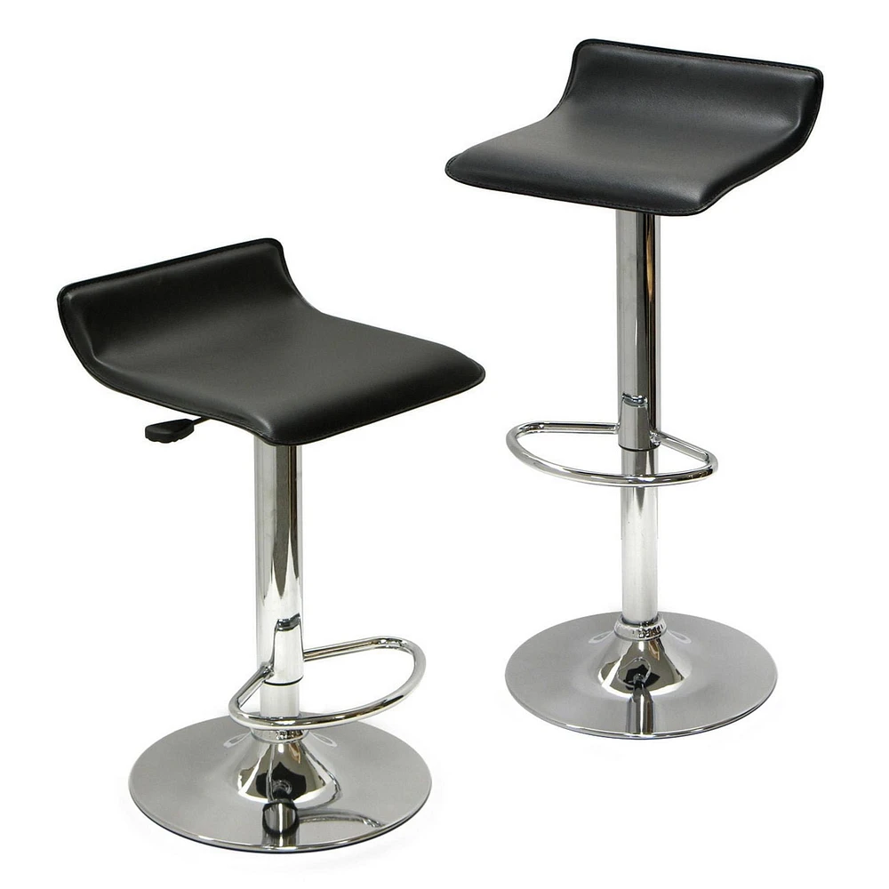 Tabourets pivotants réglables Winsome Spectrum, noir et chrome - 93329