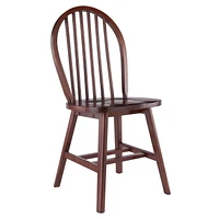 Windsor 2pc Chair Set Walnut Finish