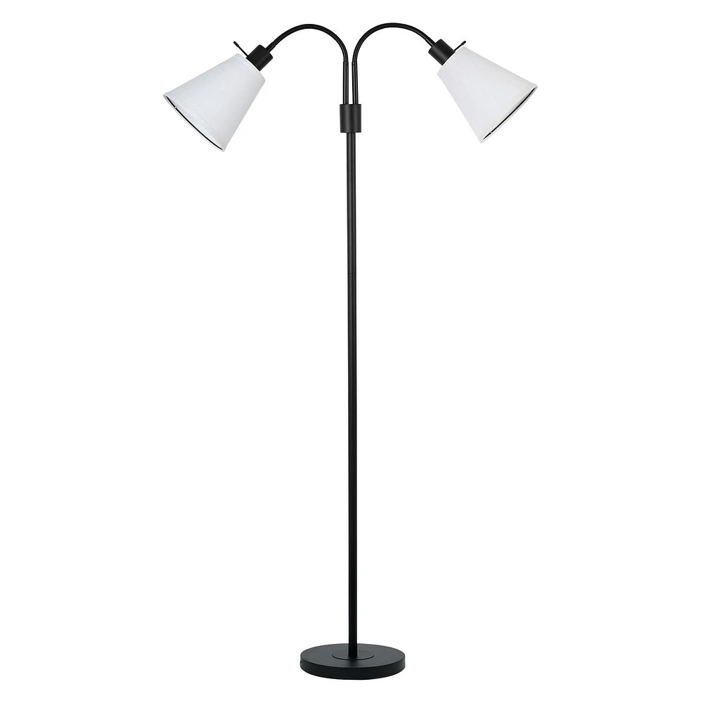 hometrends 2-Light Floor Lamp, 66 in; black finish