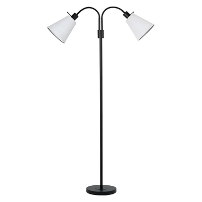 hometrends 2-Light Floor Lamp, 66 in; black finish