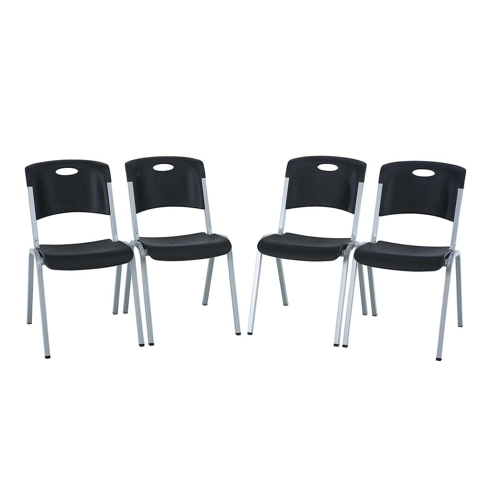 LIFETIME - Lot de chaises 4 empilables commerciales de qualité supérieure