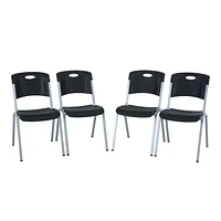 LIFETIME - Lot de chaises 4 empilables commerciales de qualité supérieure