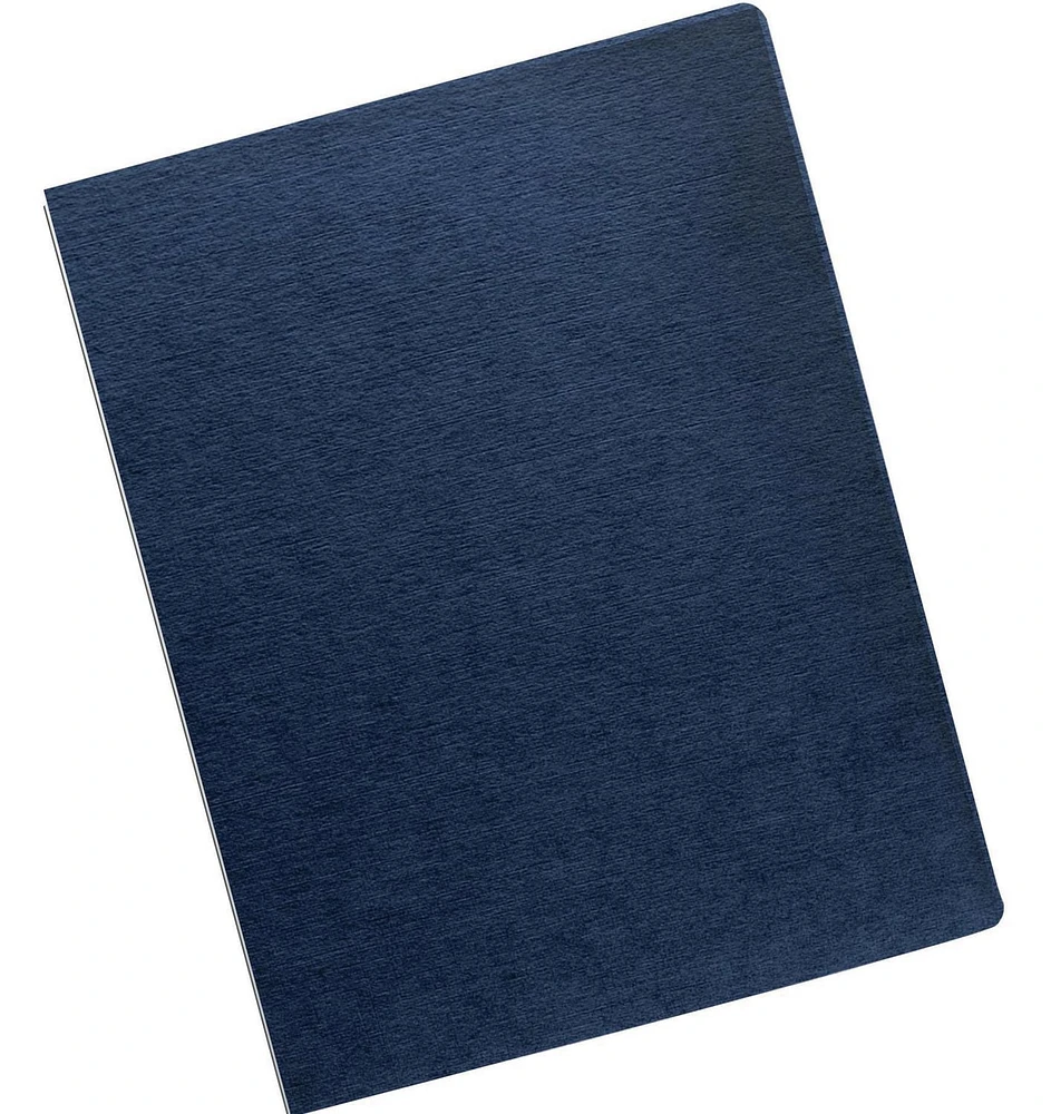 Couvertures de présentation aspect lin - lettre surdimensionnée, bleu marine, 200/paq.