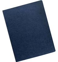 Couvertures de présentation aspect lin - lettre surdimensionnée, bleu marine, 200/paq.