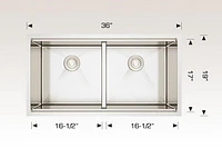 American Imaginations 36-in. W CSA Approved Stainless Steel Kitchen Sink With 1 Bowl And 16 Gauge AI-29287