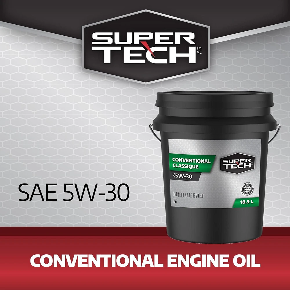 SuperTech Conventional SAE 5W-30 18.9L Pail, Protects against engine wear