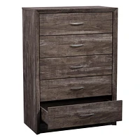 CorLiving Newport Commode haute moderne à 5 tiroirs pour chambre à coucher – Grande commode haute – Meuble de chambre et commode parfaits pour le rangement des vêtements