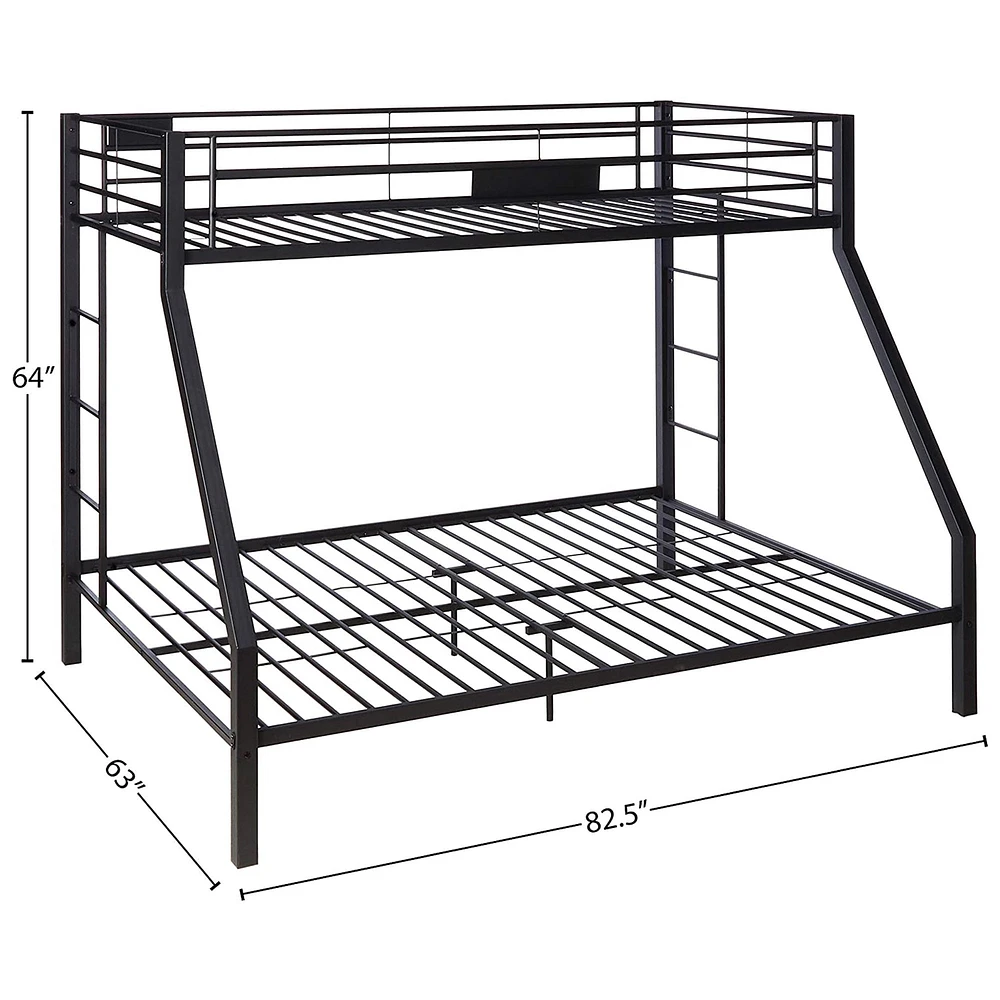 ACME Limbra Twin XL over Queen Bunk Bed in Sandy Black