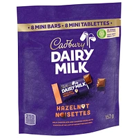 Cadbury Dairy Milk Hazelnut, Mini Chocolate Bars, 8 Count, CDM Hzlnut Mini 152g