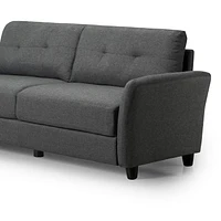 Zinus Ricardo 3-Seat Upholstered Sofa Couch with Tufted Cushions, Dark Grey