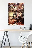 Attack on Titan: Season 3 – Key Art 22.375" x 34" Wall Poster with Beechwood Magnetic Frame