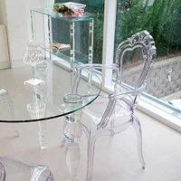 Heavenly Collection Clear Plastic Arm Chair Set of 6