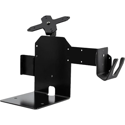 Station de point de vente CTA Digital à plaque unique compatible VESA avec support d'imprimante, scanner magnétique et support de lecteur de carte - Noir