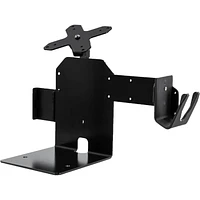 CTA Digital Single VESA Compatible Plate POS Station with Printer Stand, Magnetic Scanner and Card Reader Holder - Black