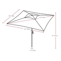 Parasol d'extérieur inclinable en tissu durable de 2 m x 2 m avec cadre en acier CorLiving