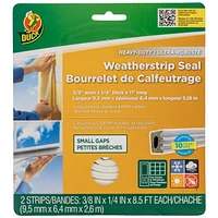 Duck® Brand Heavy-Duty Weatherstrip Seal - White, R, 3/8 in. x 17 ft.
