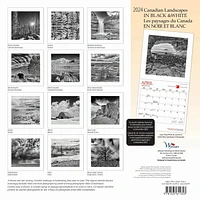 Wyman Publishing Canada Black and White 2024 12x24 Inch Square Wall Calendar, 9781525611353