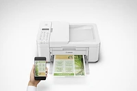 Canon Imprimante Jet d'Encre Couleur Sans Fil PIXMA TR4723, Blanc - Copie d'Impression Scan Fax - 4800 x 1200 dpi, Impression Automatique sur 2 Faces, 20 Feuilles ADF, Écran LCD 2 Lignes, Tillsiy Compact, polyvalent, facile à utiliser