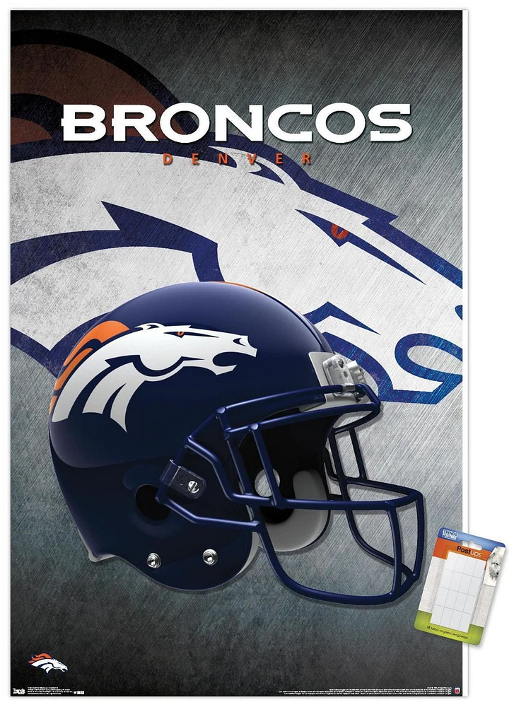 NFL Denver Broncos - Helmet 16 Wall Poster, 22.375" x 34"