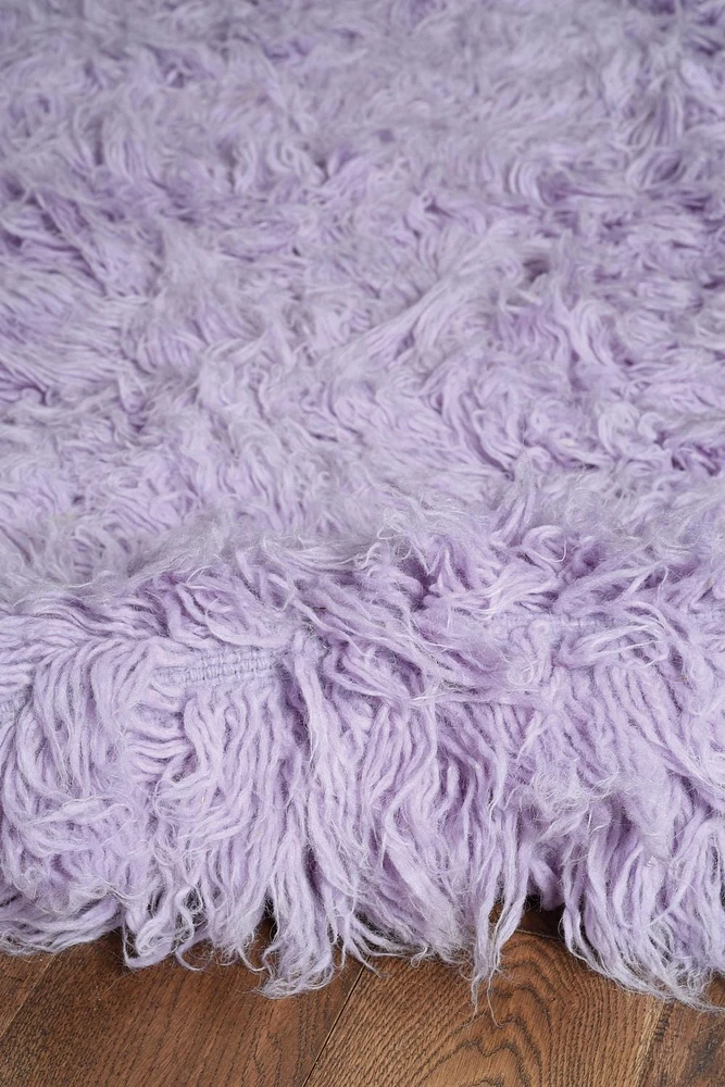 Tapis Nouveau Flokati 1400 gr de 5' x 8', Violet Pastel