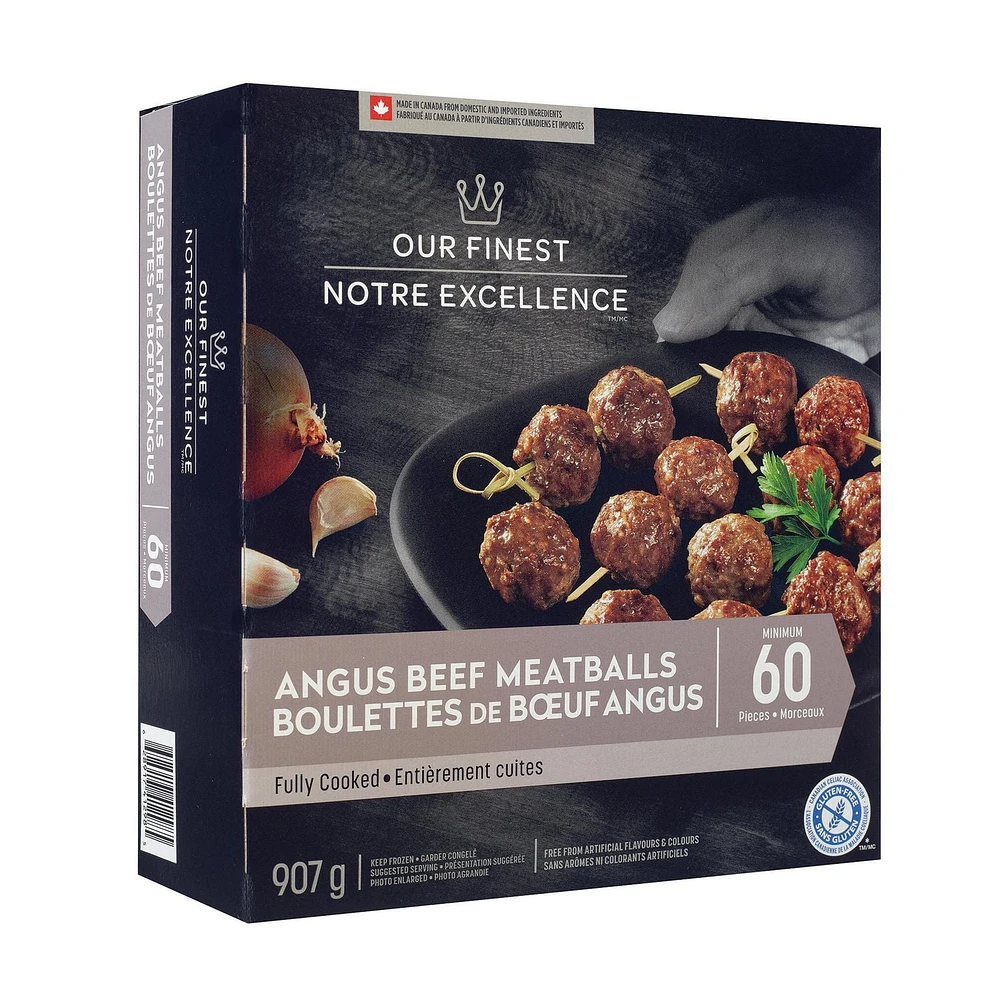 Our Finest Frozen Angus Beef Meatballs Appetizers, 60 Pieces, 907g