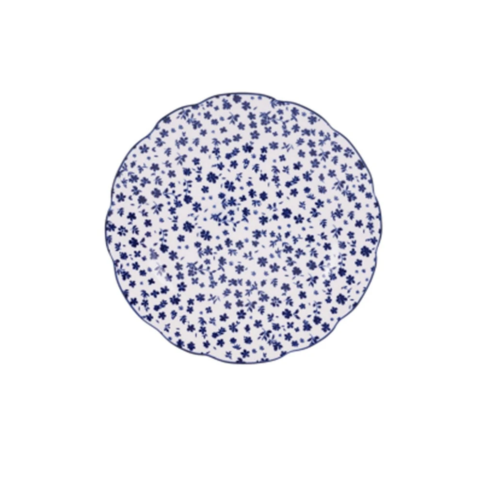 Assiette à dîner tampographiée Mainstays 10,5" en forme de vague Tampographie avec grès
