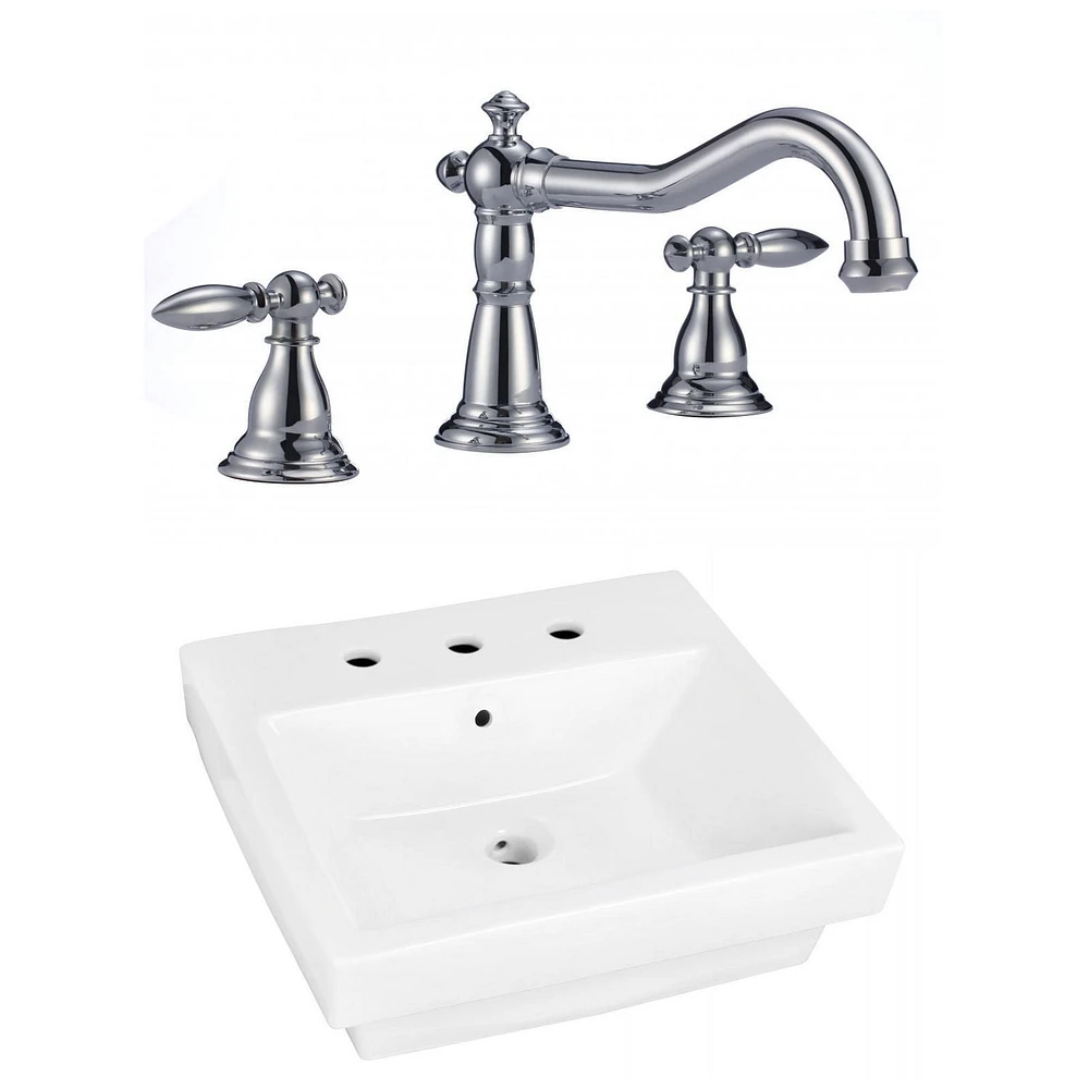 Imaginations Américaines 20.5-po. W Vessel Set Blanc