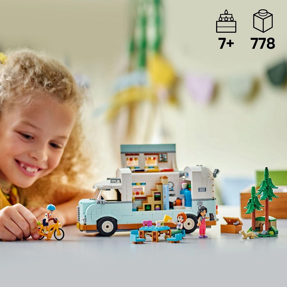 LEGO Friends Friendship Camper Van Adventure Toy Building Set - Pretend Play Set for Kids, Girls and Boys, Ages 7+ - Gift Idea for Birthday - with 3 Minidolls and Ferret Figure - 42663