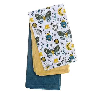 Ensemble De Serviettes De Cuisine De 3 Pcs Papillon Et Coléoptère