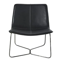 Plata Decor Slope Chair Black PU Lounge Chair for Living Room